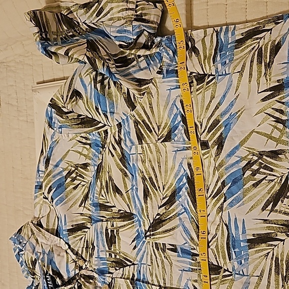 Chaps palm leaf design Men's button down shirt size XL - Picture 10 of 11